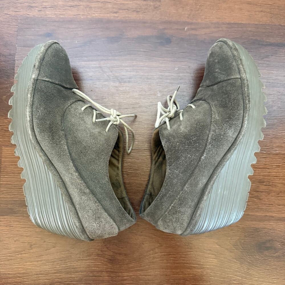 Fly London Yif Suede Wedges Brown Sz 39 (US 8.5) Casual Boho Comfort - Picture 3 of 6